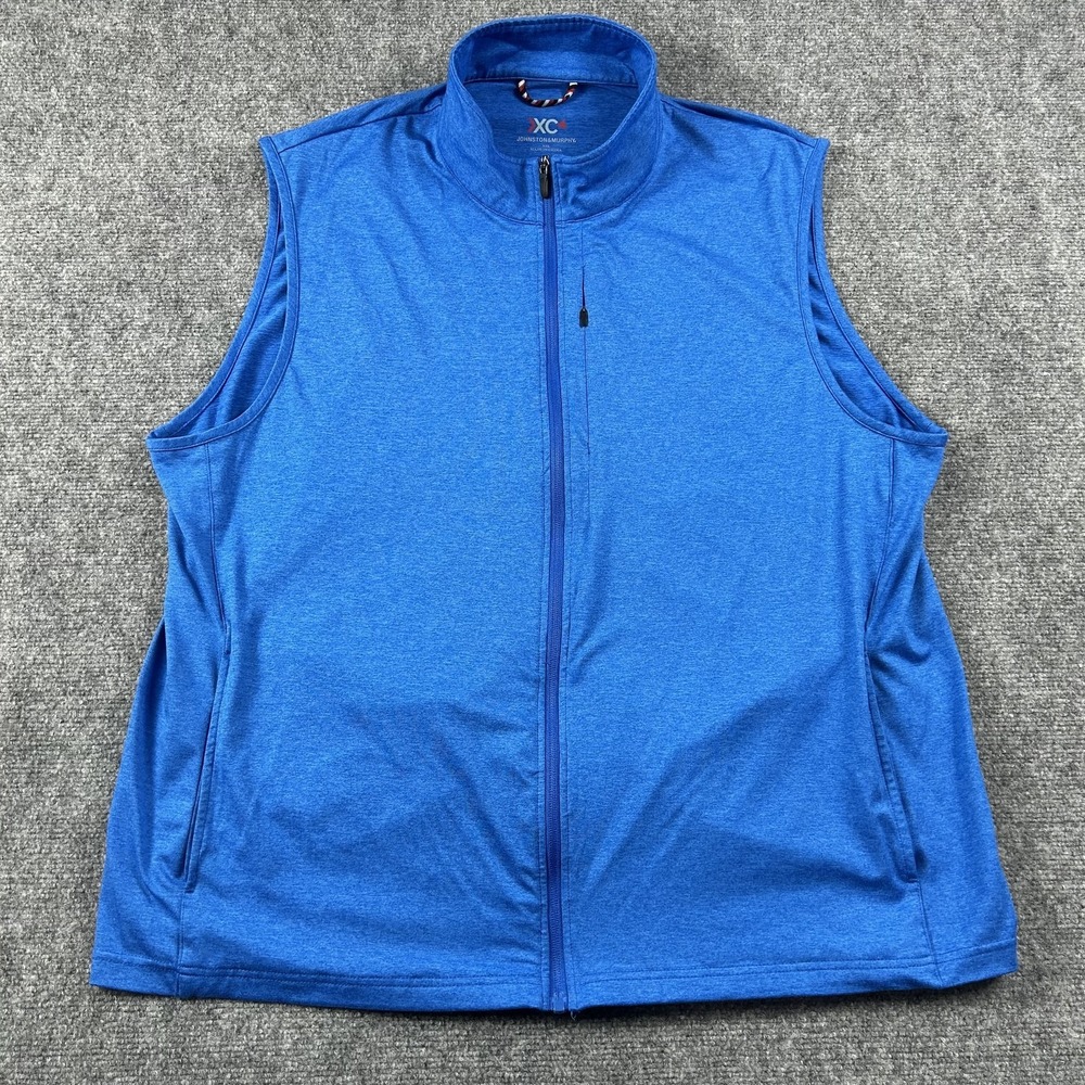 Johnston‎ & Murphy Vest Mens 2XL Blue XC4 Full Zip Lightweight Windbreaker Golf